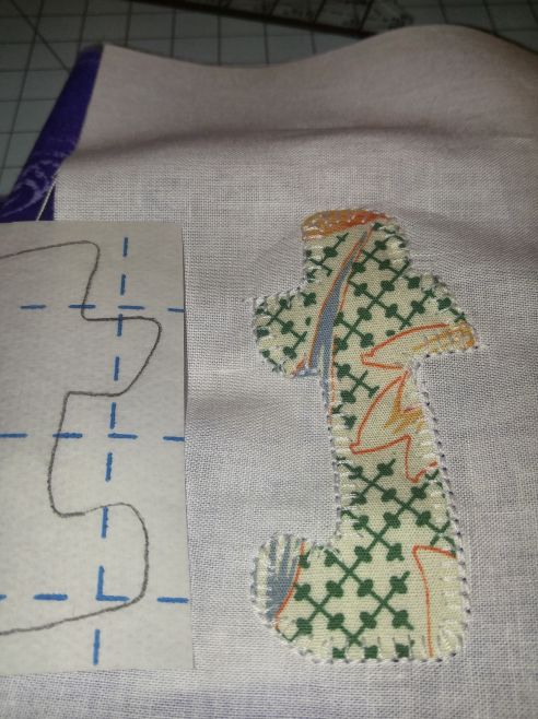 fusible web applique, first attempt, backwards