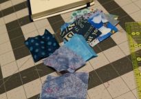 scrappy blue fabrics for city layout