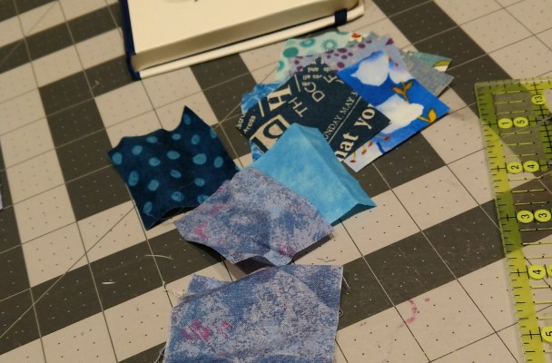 scrappy blue fabrics for city layout