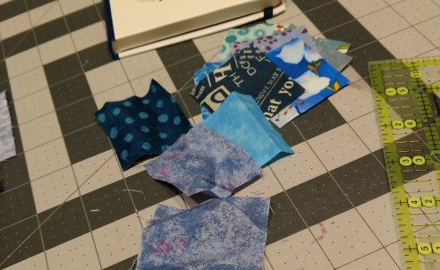 scrappy blue fabrics for city layout