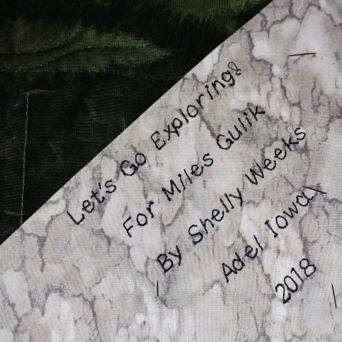 corner quilt label from calvin and hobbes quilt